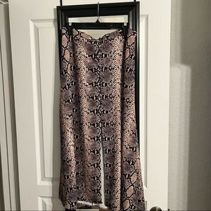 Zara Snake Print Midi Skirt Size L